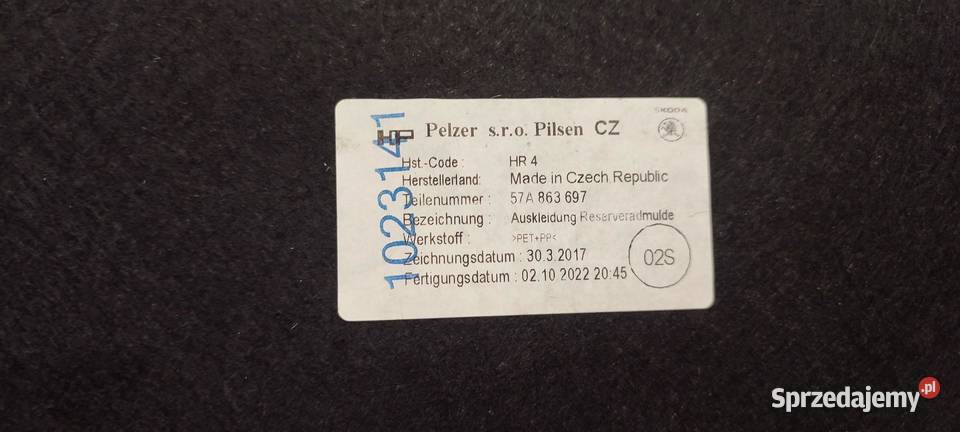 SKODA KAROQ PODŁOGA BAGAŻNIKA 57A863697