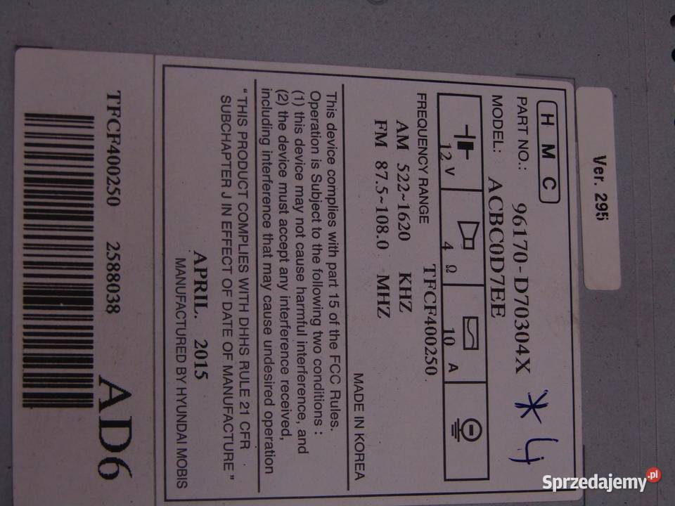 RADIO NAWIGACJA NAVI CD HYUNDAI TUCSON III