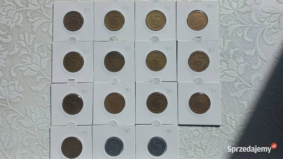 5 złoty PRL wszystkie roczniki mosiężne Trzebinia
