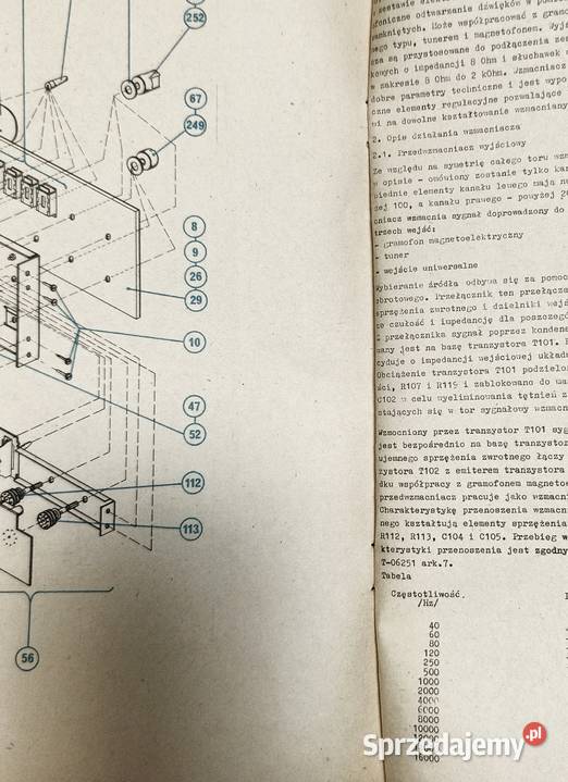 Oryginalna instrukcja serwisowa wzmacniaczy WS Elektronika Bogatynia