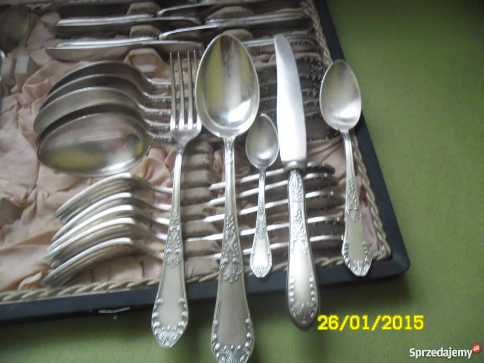 Komplet srebrnych sztućców JFRAGET styl romański Sosnowiec sprzedam