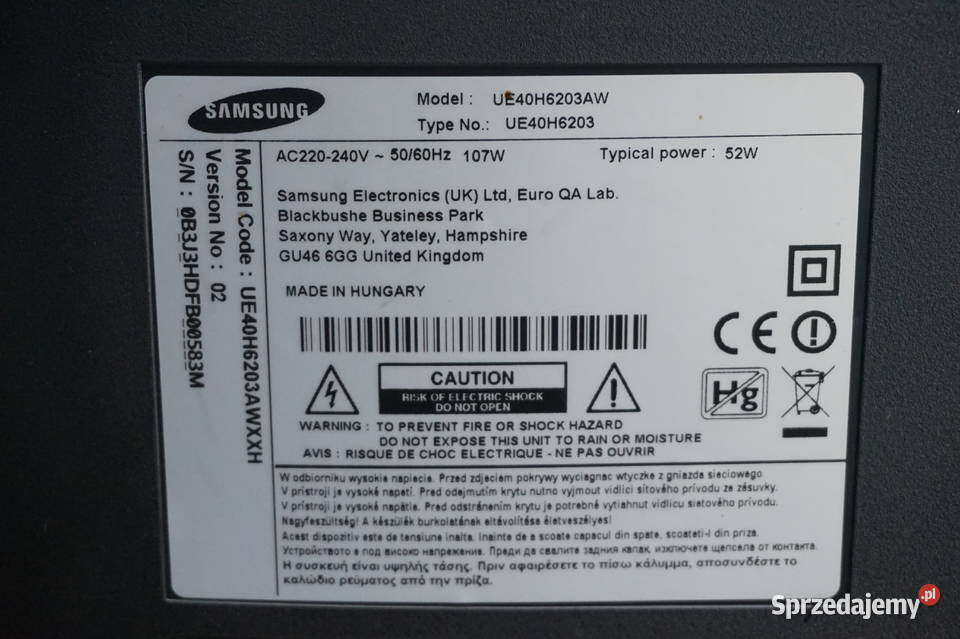 Telewizor Samsung 40 Smart WiFiSprawny Dąbrowa Tarnowska