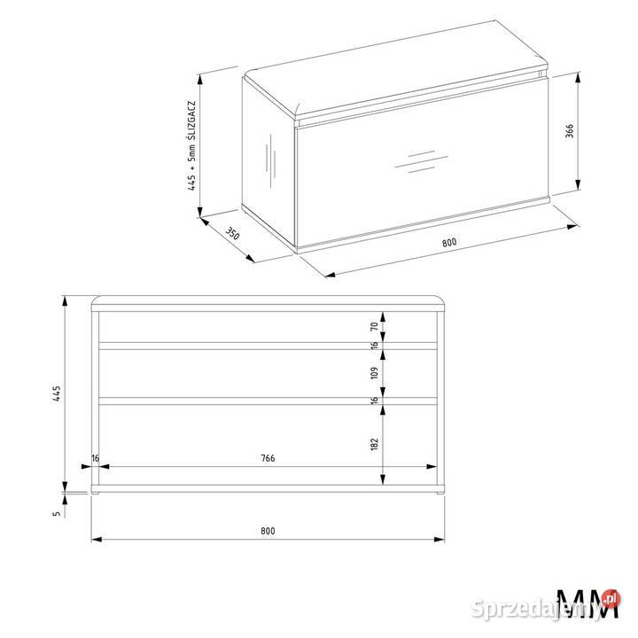 Wieszak z szafką na buty Lior