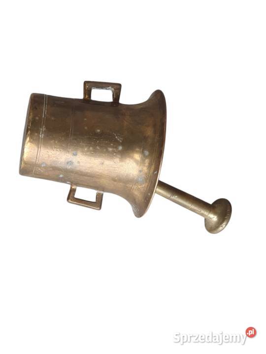 Stary mosiężny moździerz kuchenny sygnowany lata Cieszyn