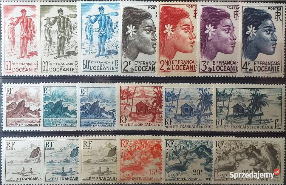 OCEANIA FRANCUSKA 1948kompletna seria wysyłka Kolekcje pomorskie Człuchów