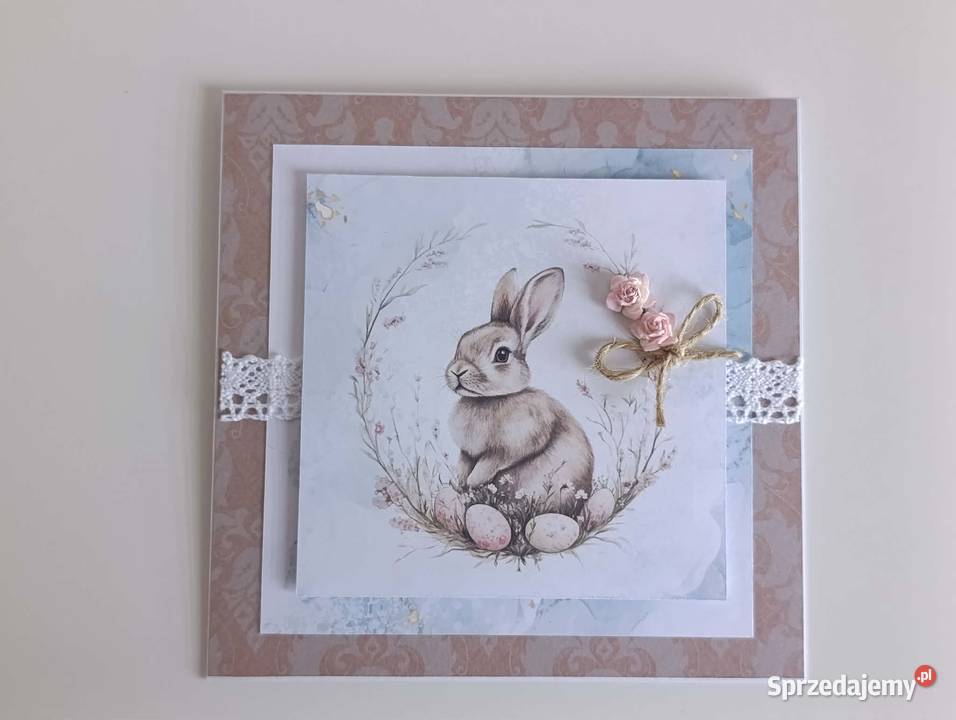 Kartka ręcznie robiona Świąteczna Wielkanoc 6 łódzkie Łódź
