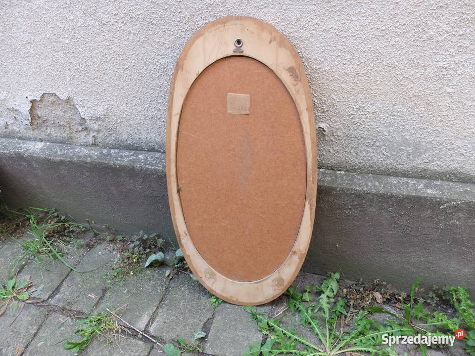 Owalne lustro z okresu PRL produkcja Bydgoszcz Dom i Ogród Kościan sprzedam