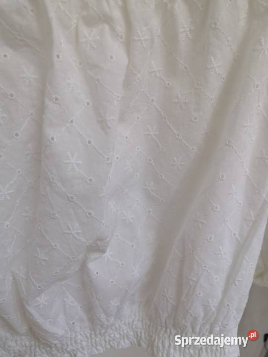 Biały crop top cold shoulder odkryte ramiona Rozmiar 34(XS) małopolskie Liszki sprzedam