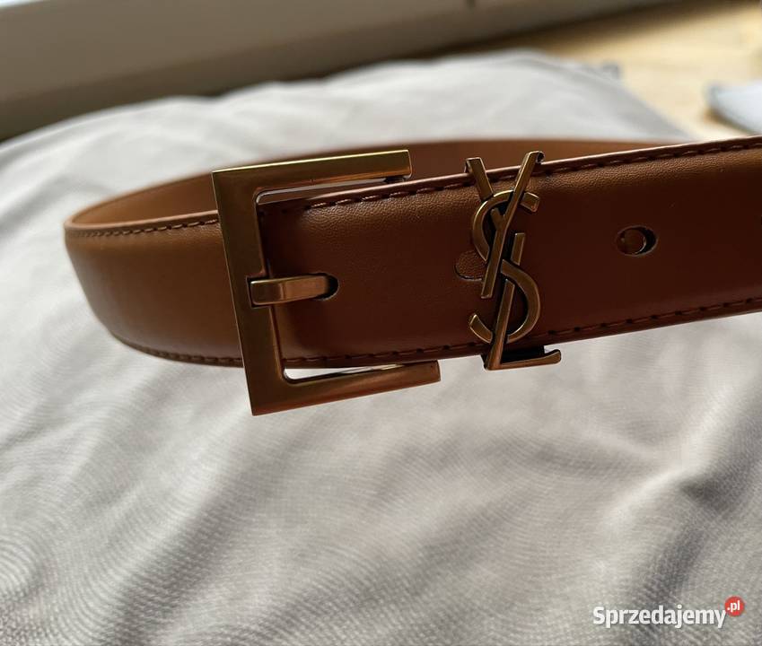 Damski jasnobrązowy pasek YSL Yves Saint Laurent Luboń
