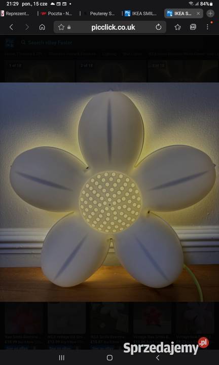 Lampa Ścienna Kinkiet IKEA KWIAT Nowa Sól