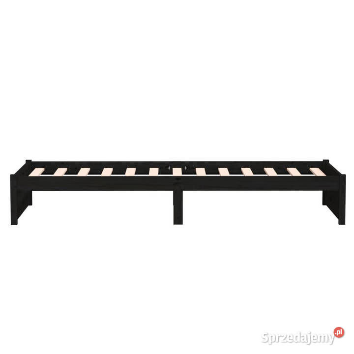 Rama łóżka czarna lite drewno pojedyncza 75x190 mazowieckie