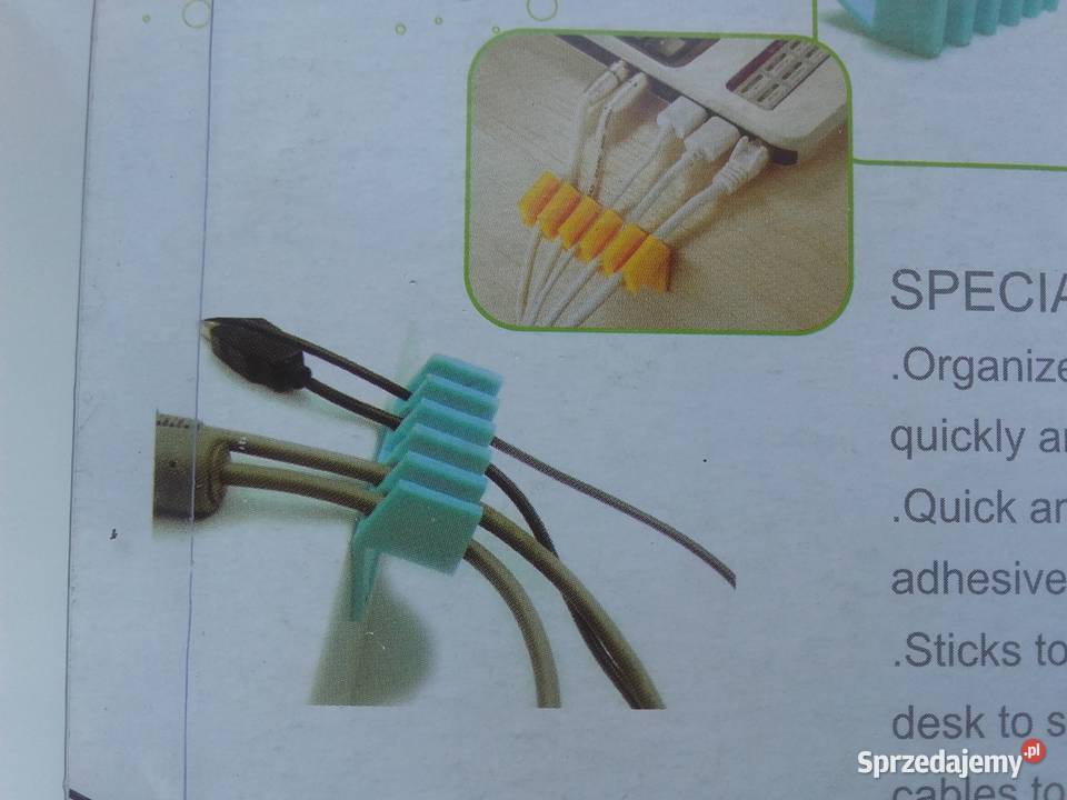 Organizer kabli na biórko Cord Divider czarny 2cm Bydgoszcz