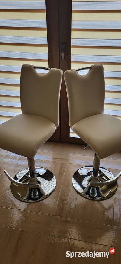 Stołki barowe hokery Bardo 2 białe ekoskóra Hokery Świdnik