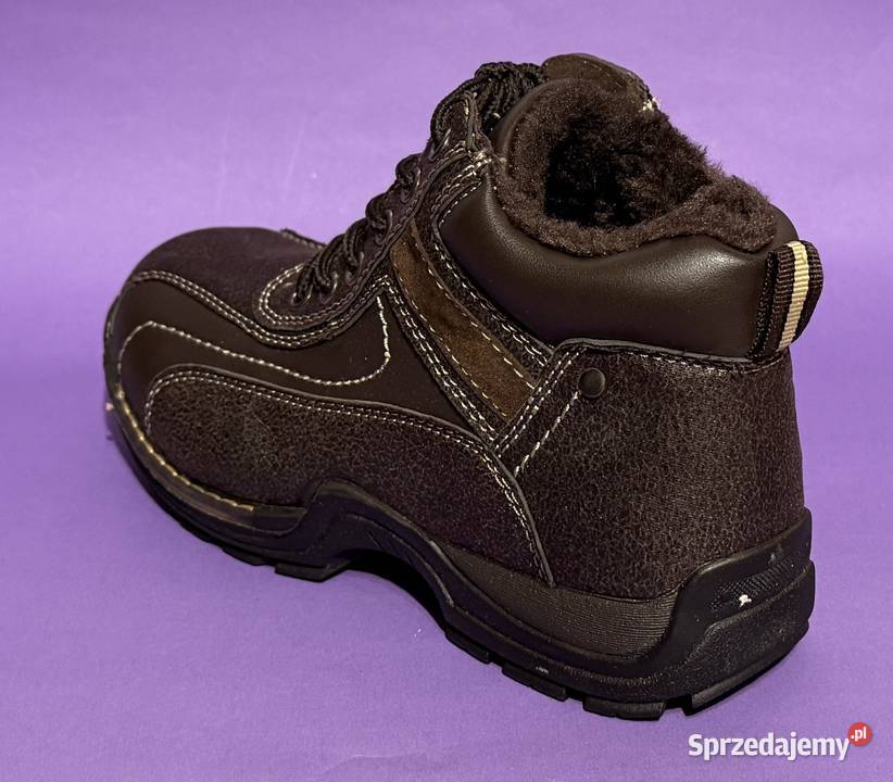 Brązowe młodzieżowe ocieplane buty rozmiar 39 Żyrardów