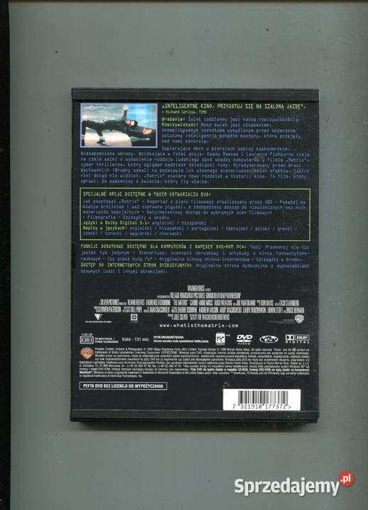 Matrix Keanu Reeves Laurence Fishburne Film DVD Szczecin