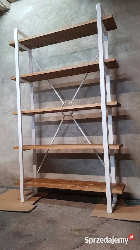 Regał NA WYMIAR stalowy loft industrialny biały warmińsko-mazurskie Bartoszyce