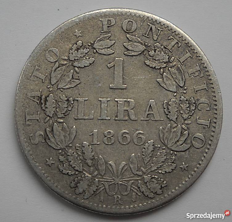 WATYKAN1 LIIRA1866 rPIUS XSREBRO 835DUŻE Numizmatyka