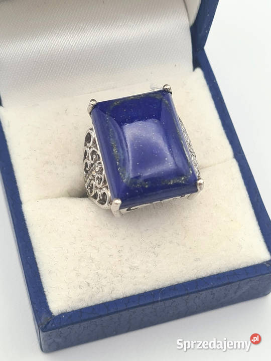 Pierścionek srebro 925 z lapis lazuli i Szczecin
