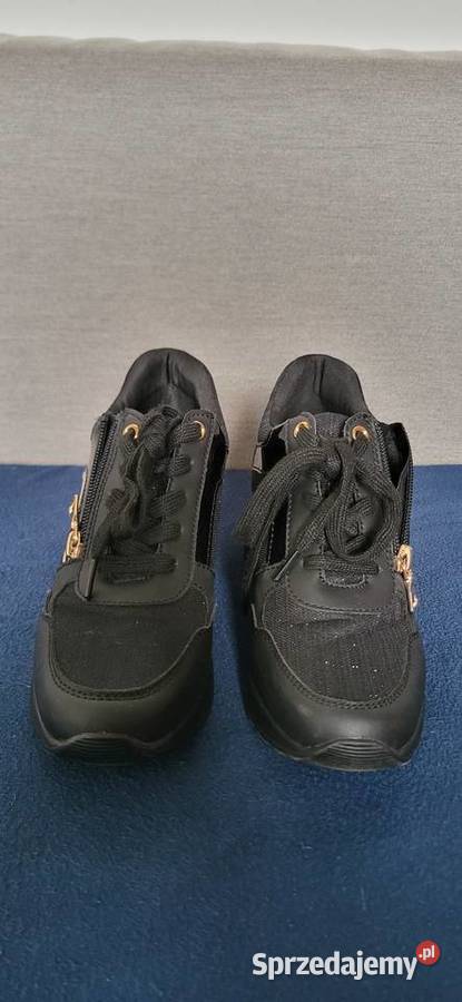 Sneakersy na koturnie CLARA BARSON 38 czarne Wojkowice Kościelne