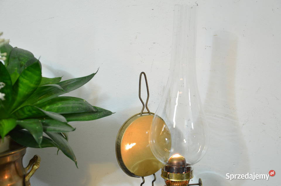 lampa naftowa wisząca stojąca z lusterkiem Antyki śląskie Jastrzębie-Zdrój