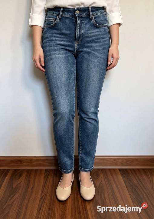 Jeansy Damskie Niebieskie Skinny 40