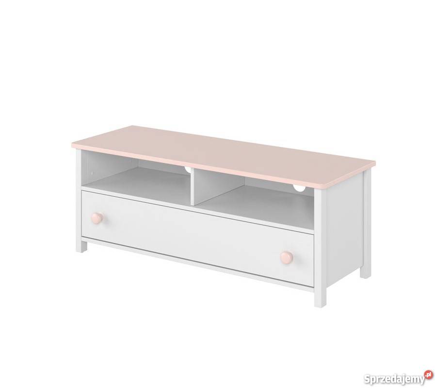 Szafka RTV Dziewczynki Biały Pudrowy Róż LUNA Kraków