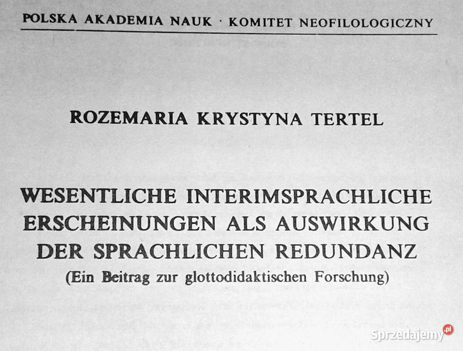 Wesentliche interimsprachliche Rozemaria Chełm sprzedam