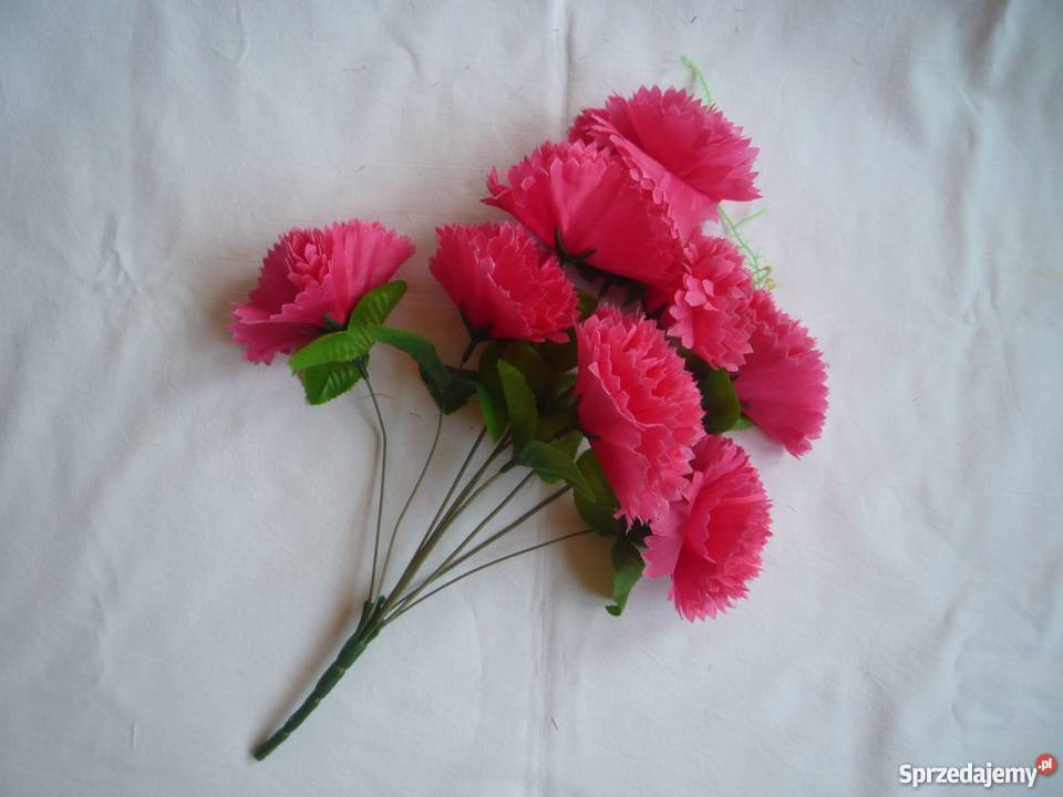 Goździk 8 sztuk Sztuczny kwiat Bukiet gałązka odcienie różowego Szczecin