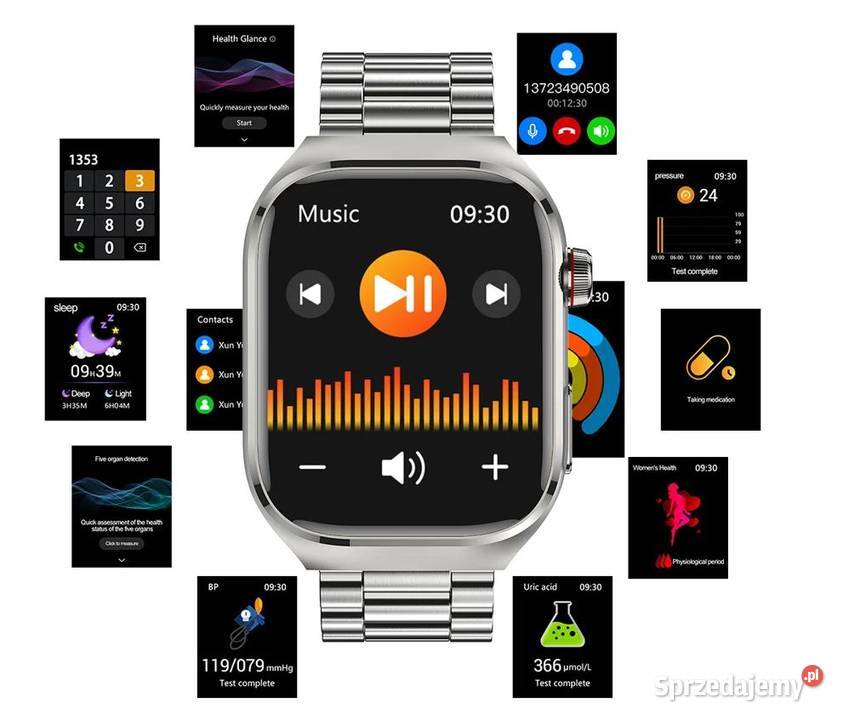 TK16 204calowy ekran AMOLED zegarek inteligentny Unisex