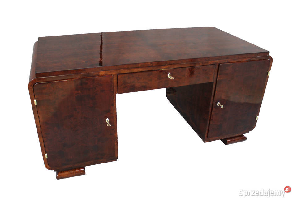 Dwustronne biurko gabinetowe art deco renowacji Zielonka