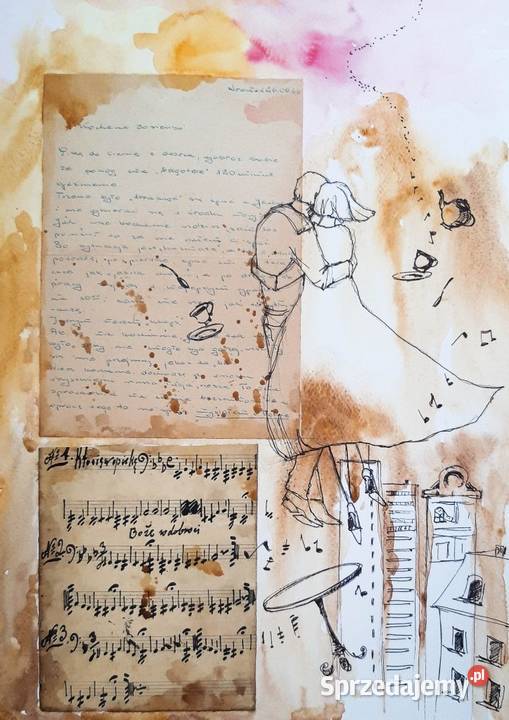 WIELKA MIŁOŚĆ collage ze starego listu miłosnego Katowice