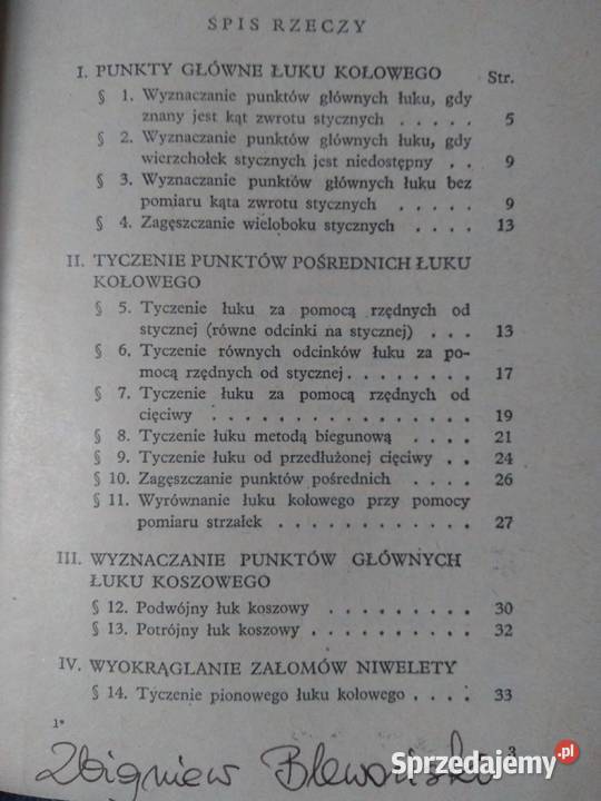 Tablice do tyczenia krzywych 2 tomy Klotoida Warszawa