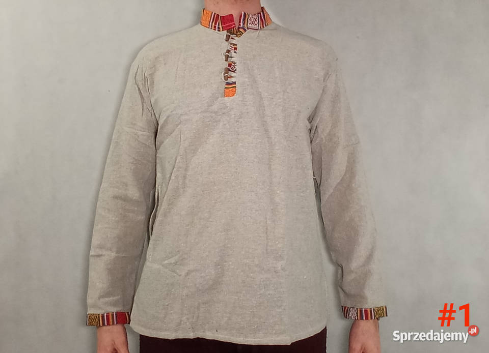 Męska Koszula Z Długim Rękawem z Indii Boho Rozmiar uniwersalny Kudowa-Zdrój