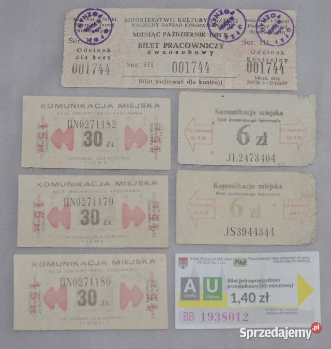 Zestaw biletów z minionej epoki Pozostałe