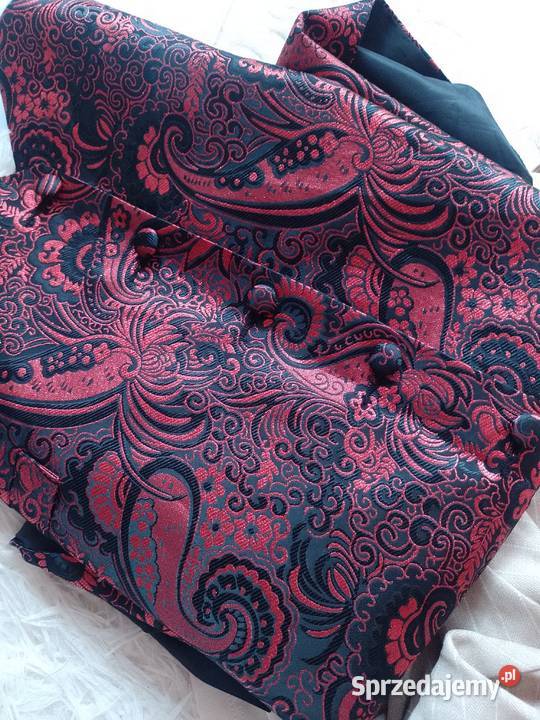 4XL5XL Czerwono czarna kamizelka garniturowa z Kraków