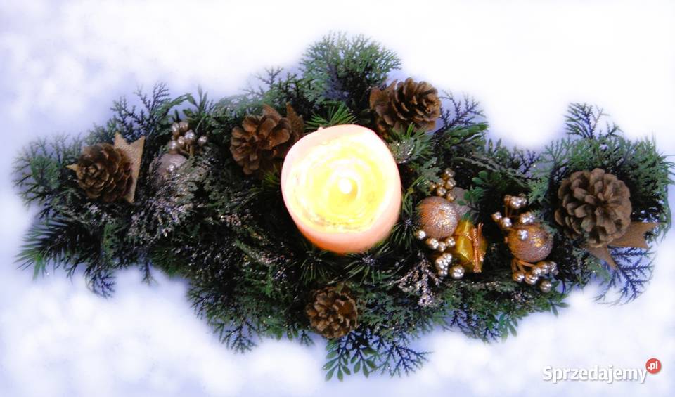 Stroik na świecę dekoracja świąteczna Boże wielokolorowy Lublin