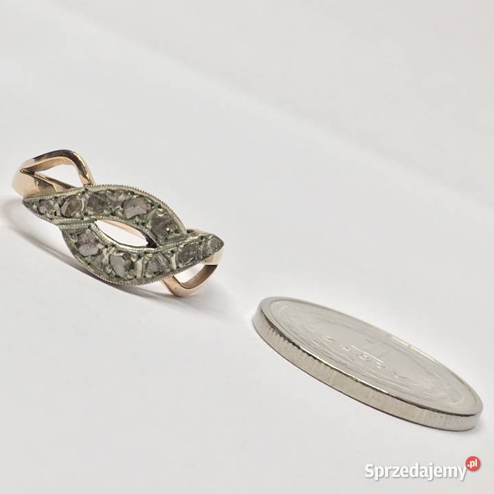 Złoty PIERŚCIONEK 585 14K BIAŁE i RÓŻOWE złoto Warszawa