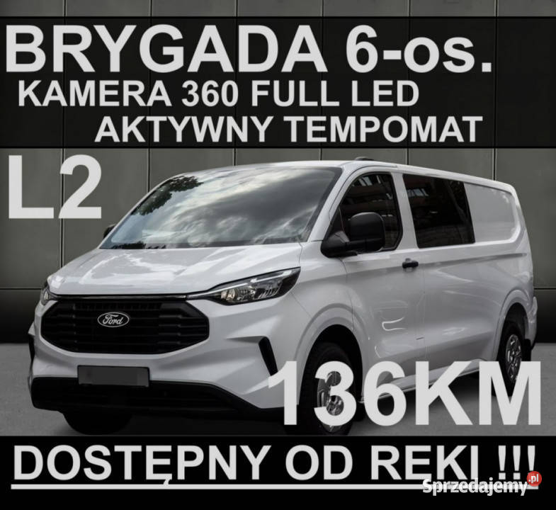 Ford Transit Custom L2 136 6os Brygadowy Kamera reflektory ksenonowe Ford Szczecinek