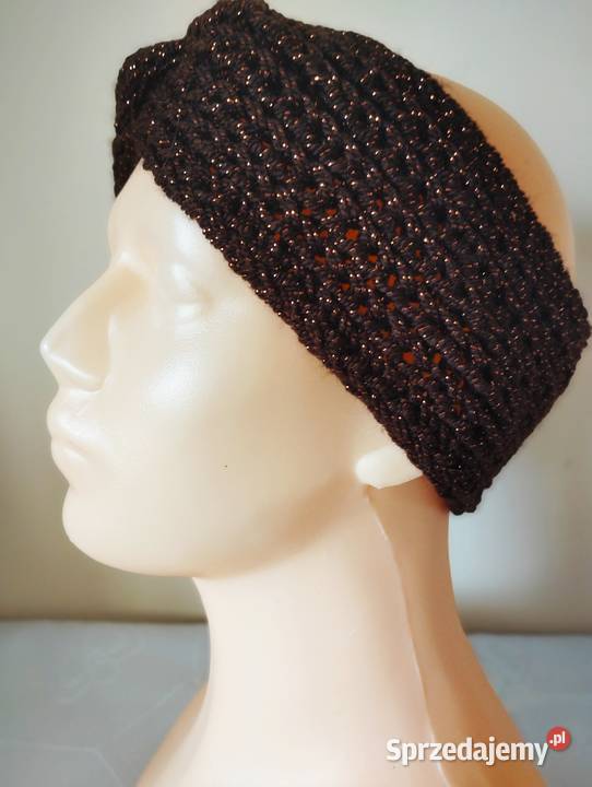 Damska brązowomiedziana opaskaturban handmade Olsztyn