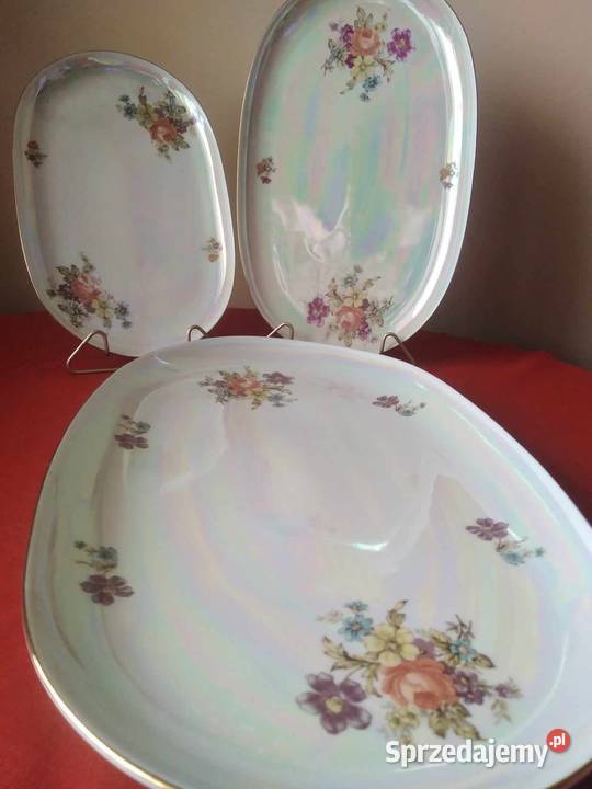 Komplet 3 półmiskow Porcelana i szkło Wałbrzych