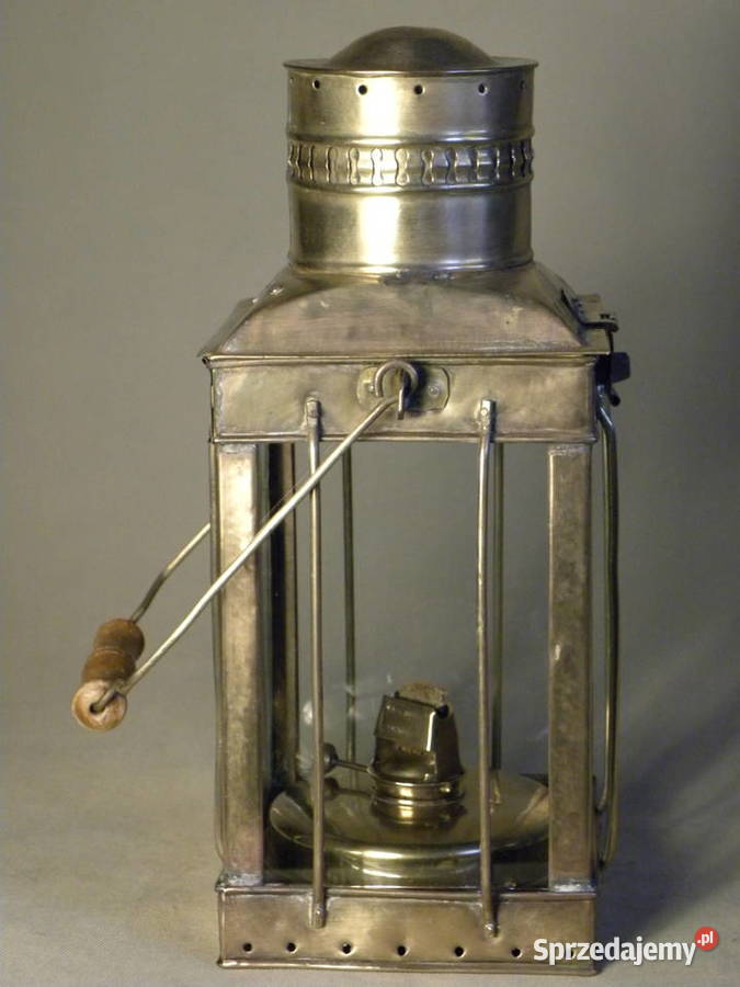 Duża mosiężna lampa latarnia naftowa Legnica