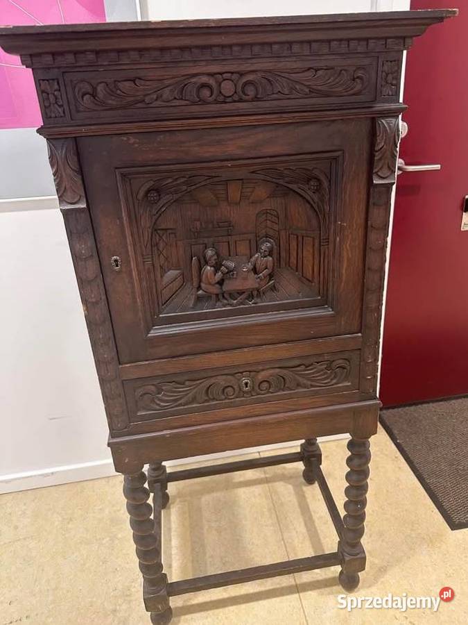 Antyczny Barek Elegancki Antyk Drewno Rzeźbiony Kraków
