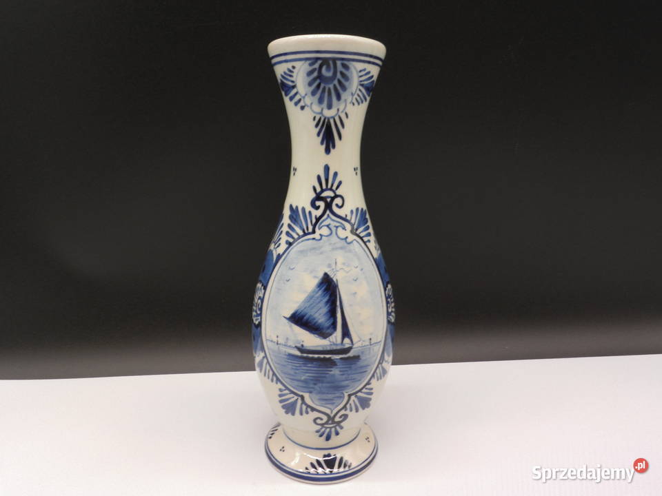 Ręcznie malowany wazon Delft Blue Holandia Raszków