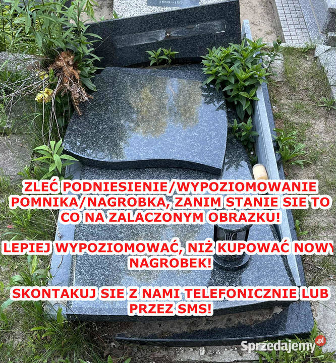 Podnoszenie pomników odnawianie liter układanie Gdynia