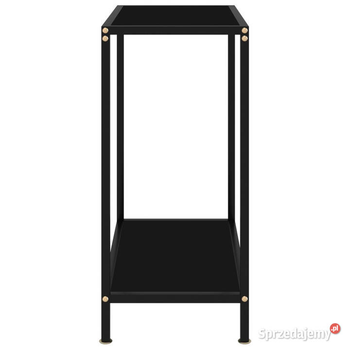 Stolik konsolowy czarny 60x35x75 szkło hartowane Warszawa
