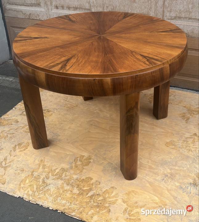 Stół Okrągły Orzech Beczką 112 Rozkładany Antyk mazowieckie Warszawa