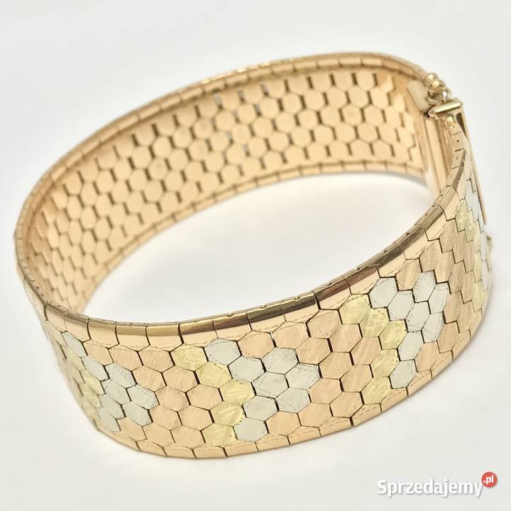 Złota BRANSOLETKA damska 18K TRZY KOLORY ZŁOTA mazowieckie Warszawa