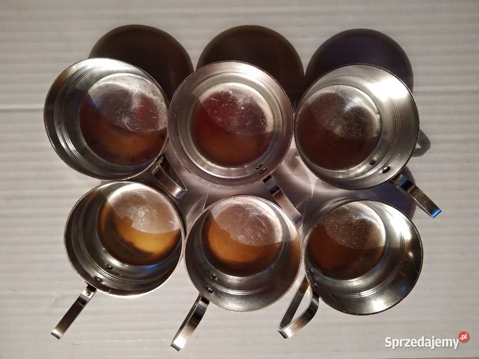 Koszyczki aluminiowe na szklanki z uchwytem PRL