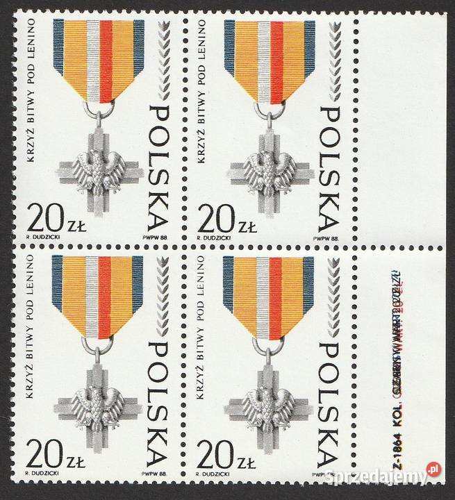 POLSKA 1988 ODZNACZENIE LENINO CZWÓRKA CZYSTE łódzkie Łódź
