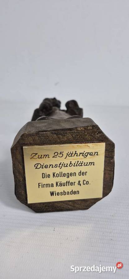 Drewniana Rzeźba Mnich z Kielichem Vintage Biłgoraj